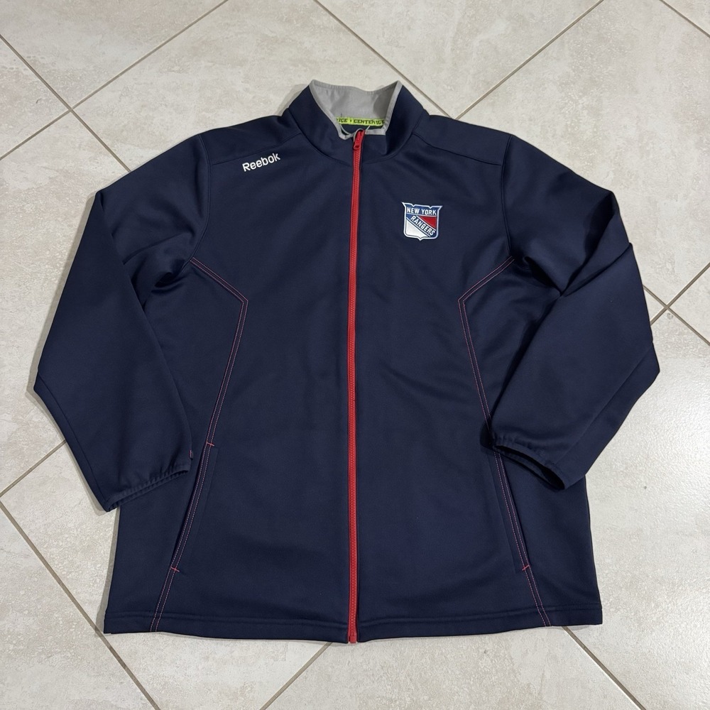 New York Rangers Jacket Mens XL‎ Blue Reebok Center Ice Full Zip NHL Hockey